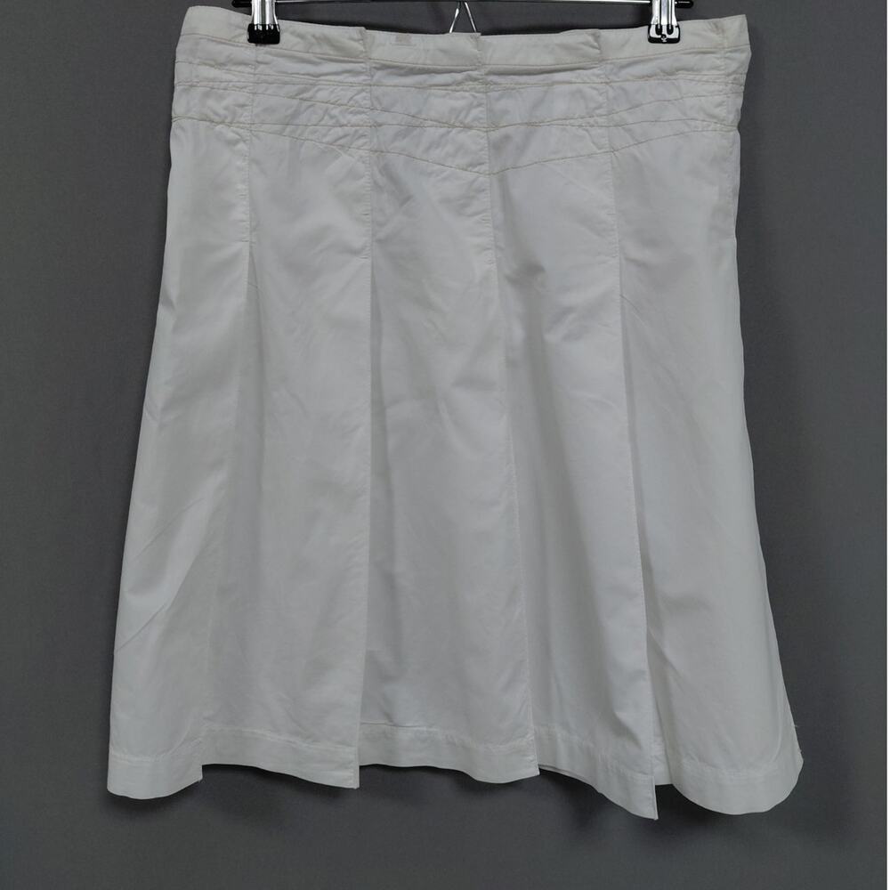 ESPRIT White Pleated Skirt Solid Woven Women Size 10
